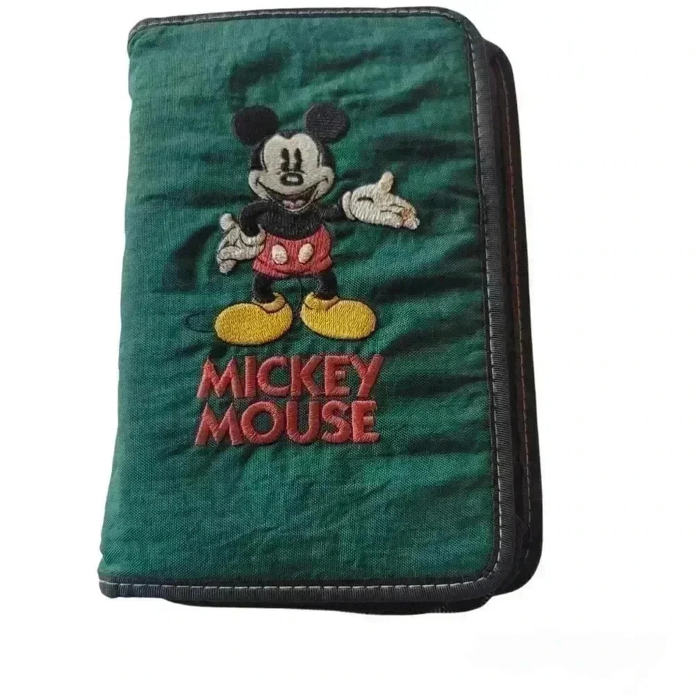 Mickey Mouse daily planner vintage green nylon embroidered Mickey mouse … - Picture 1 of 9